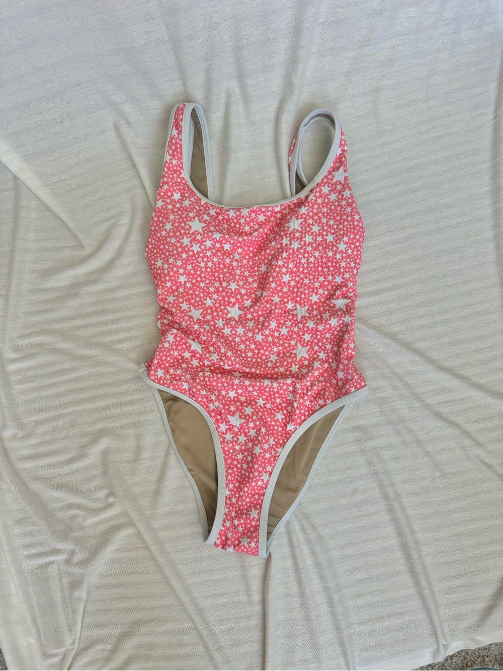 LainSnow Pink and White Star One-Piece Swimsuit
